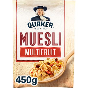 Foto van Quaker muesli multifruit ontbijtgranen 450gr bij jumbo