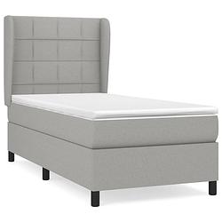 Foto van The living store boxspringbed - comfort - bed - 203 x 103 x 118/128 cm - lichtgrijs - pocketvering matras