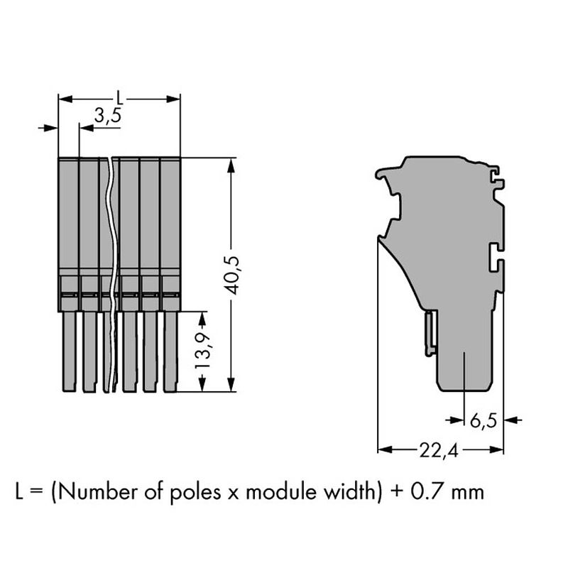 Foto van Wago 2020-106 connector, female 25 stuk(s)