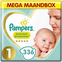 Foto van Pampers premium protection - maat 1 - mega maandbox - 336 luiers