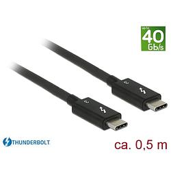 Foto van Delock usb aansluitkabel thunderbolt (usb-c) stekker, thunderbolt (usb-c) stekker 0.50 m zwart 84844 thunderbolt-kabel