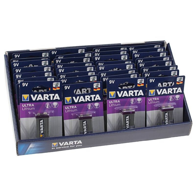 Foto van Varta counter display (32 blisters) lithium 9v smoke detector 6lr61
