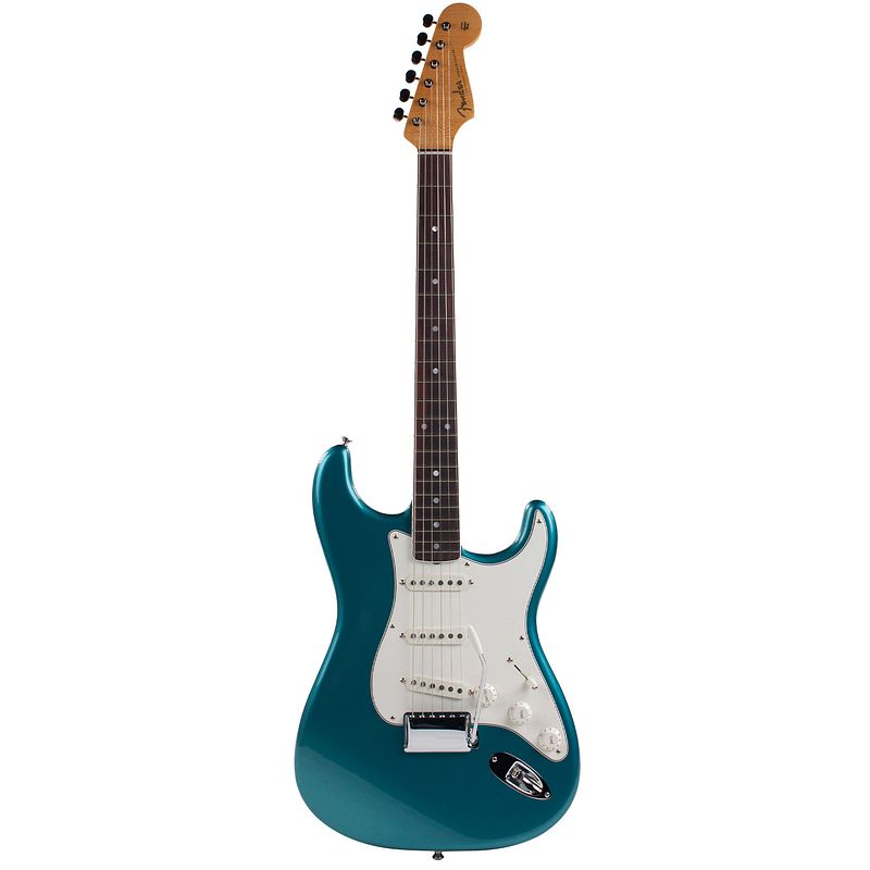 Foto van Fender eric johnson stratocaster lucerne aqua firemist rw