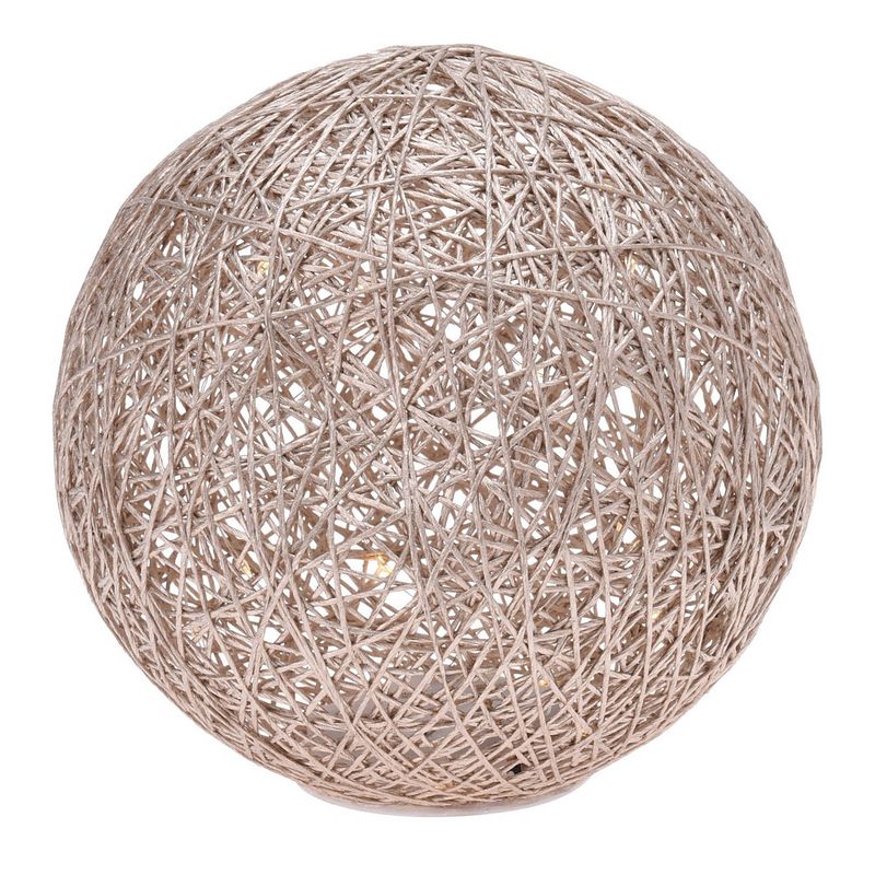 Foto van Verlichte decoratie bol metallic goud 20 cm met 20 warm witte lampjes - kerstverlichting figuur