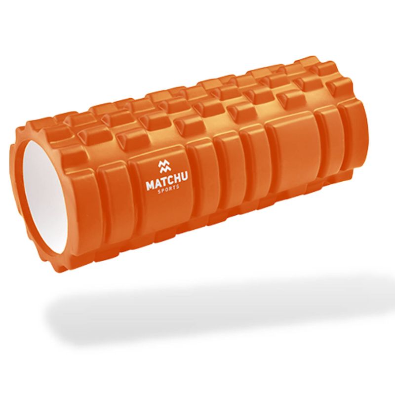 Foto van Matchu sports foam roller - oranje - 33cm - ø 14cm