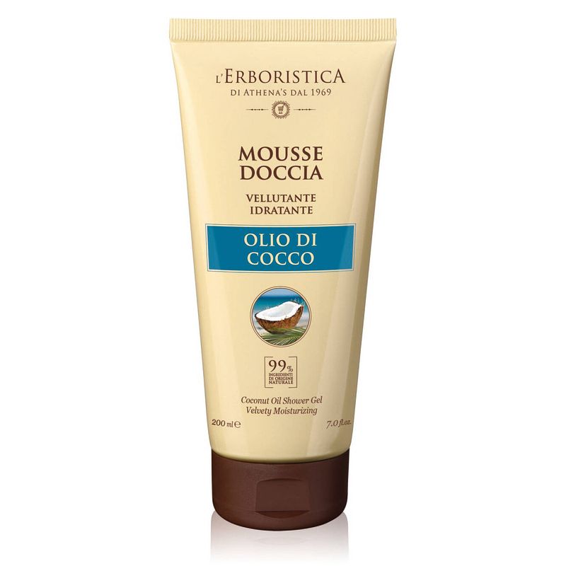 Foto van L'serboristica douchegel coconut 200 ml kokosolie vegan wit