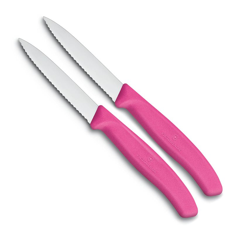 Foto van Victorinox swissclassic schilmesje 8cm - roze - gekarteld