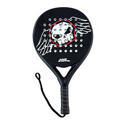 Foto van No fear padel racket - padelracket voor beginners - 350 tot 370 gr - druppelvormig - 47 x 25 x 3,6 cm - zwart