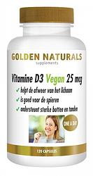 Foto van Golden naturals vitamine d3 vegan 25mcg capsules