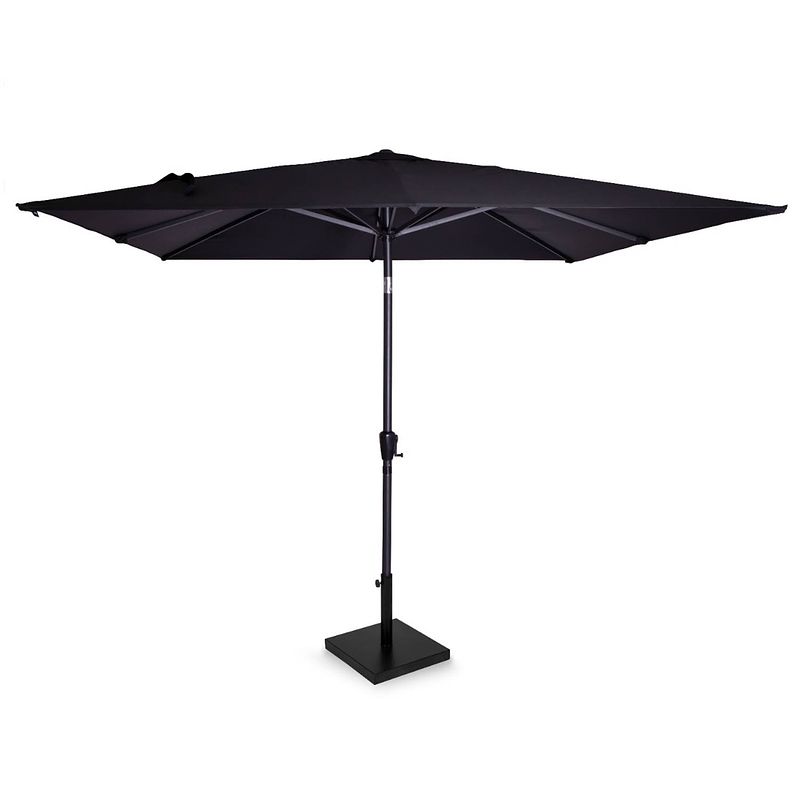 Foto van Vonroc premium parasol rosolina 280x280cm - stokparasol combi set incl. parasolvoet - zwart