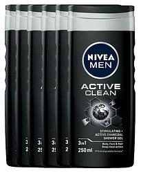 Foto van Nivea men active clean shower gel voordeelverpakking