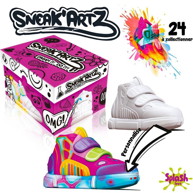 Foto van Splash-toys sneak'sartz - shoebox fuchsia knutselpakket