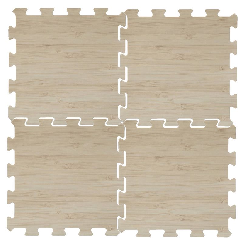 Foto van 16x stuks foam puzzelmat zwembadtegels/fitnesstegels hout 50 x 50 cm - speelkleden