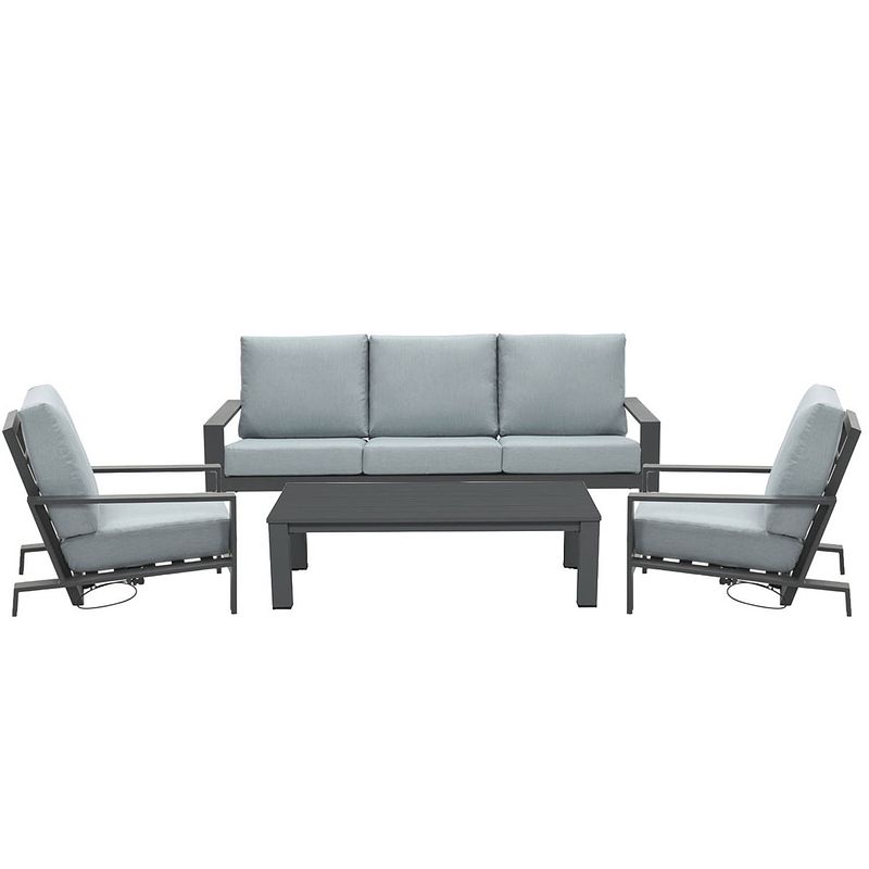 Foto van Garden impressions coba loungeset 4-delig - verstelbare stoelen - mint grey