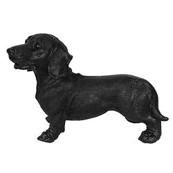 Foto van Clayre & eef decoratie beeld hond 32*14*23 cm zwart kunststof