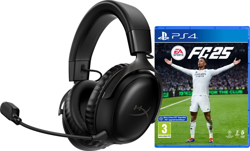 Foto van Hyperx cloud iii wireless zwart + ea sports fc 25 ps4