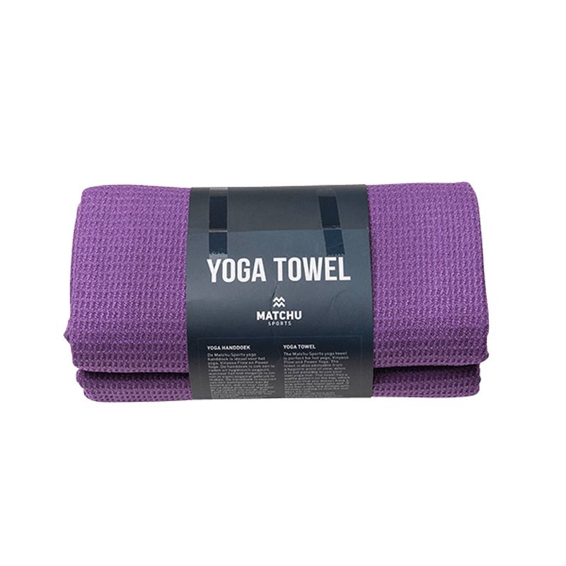 Foto van Matchu sports yoga handdoek royal purple - royal purple - 183 cm - 61 cm - 1 cm - 80% polyester en 20% polyamide