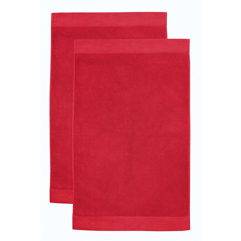 Foto van Seahorse badmat pure - 50 x 90 cm - rood - set van 2