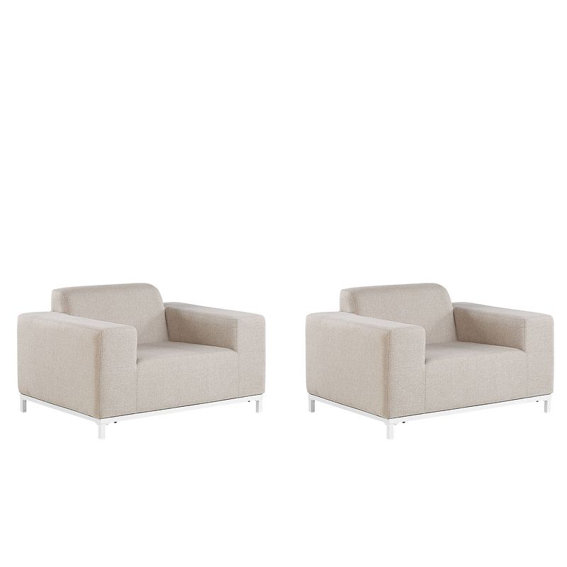 Foto van Beliani rovigo - fauteuil set van 2-beige-polyester