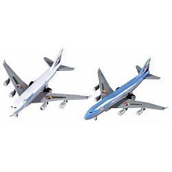 Foto van Set van 2x stuks speelgoed vliegtuigjes van 14 cm - speelgoed vliegtuigen