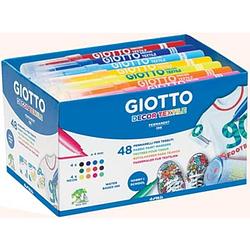 Foto van Giotto decor textile textielstiften, schoolpack met 48 stuks in geassorteerde kleuren