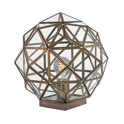 Foto van Retro tafellamp - steinhauer - glas - e27 - voor binnen - woonkamer - eetkamer - brons