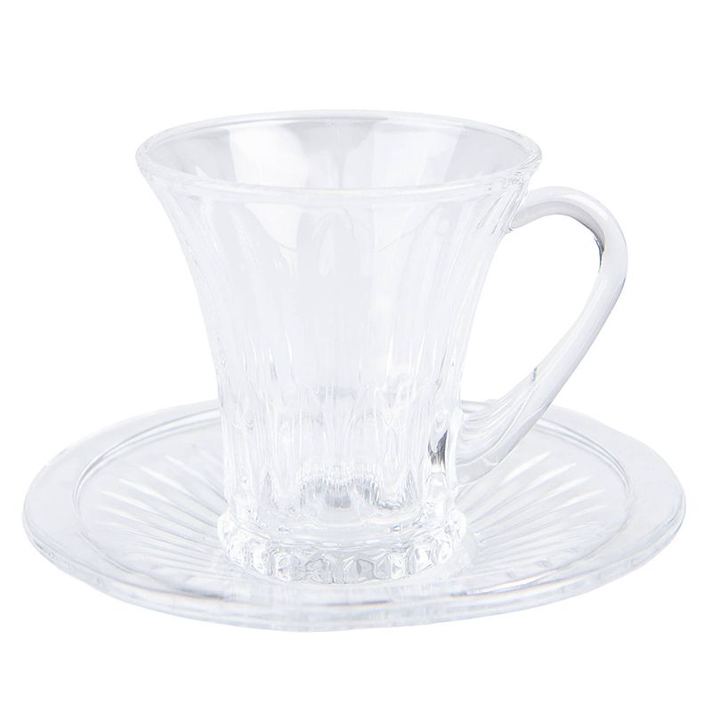 Foto van Clayre & eef kop en schotel 140 ml transparant glas servies transparant servies