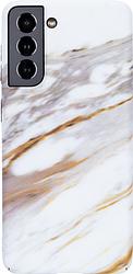 Foto van Bluebuilt white golden grey marble hard case samsung galaxy s21 back cover