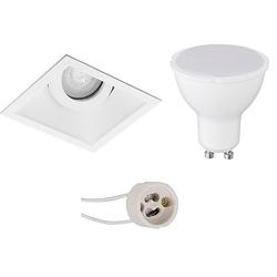 Foto van Led spot set - pragmi zano pro - gu10 fitting - dimbaar - inbouw vierkant - mat wit - 6w - natuurlijk wit 4200k -