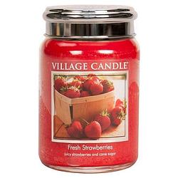Foto van Village candle large jar geurkaars - fresh strawberries