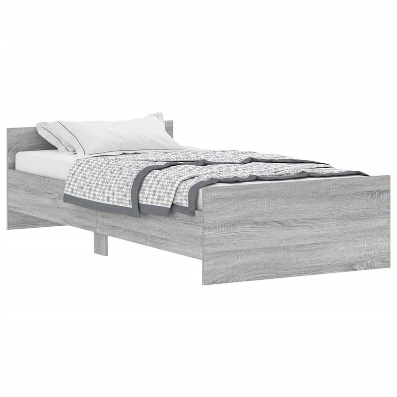 Foto van Vidaxl bedframe bewerkt hout grijs sonoma eikenkleurig 90x200 cm