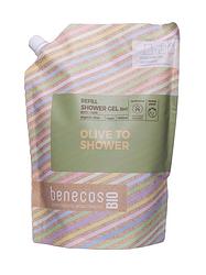Foto van Benecos olive 2-in-1 body and hair shower gel navulverpakking