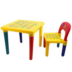 Foto van Decopatent® abc alfabet kindertafel met stoel - speeltafel -