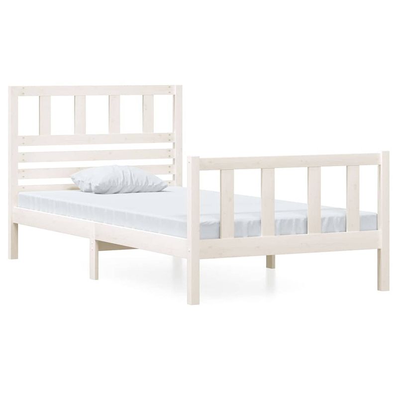 Foto van The living store bedframe grenenhout - 90x200 cm - wit