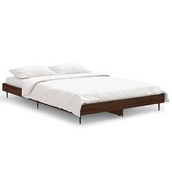 Foto van Vidaxl bedframe bewerkt hout bruineikenkleurig 120x190 cm