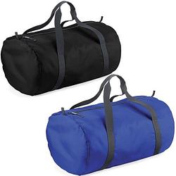 Foto van Set van 2x kleine sport/draag tassen 50 x 30 x 26 cm - zwart en blauw - sporttassen