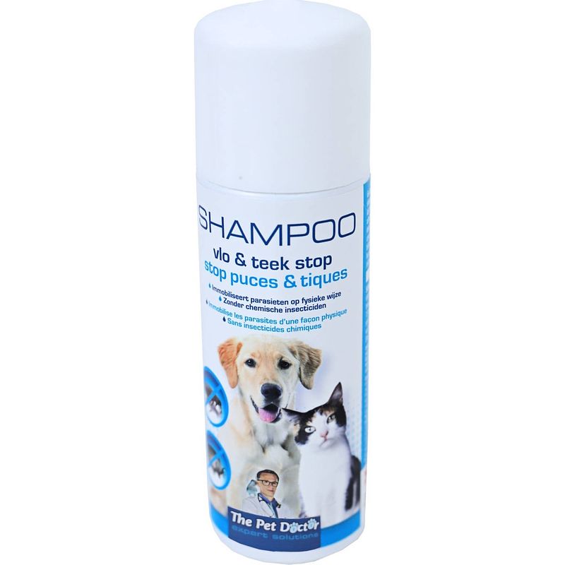 Foto van The pet doctor vlo & teek stop shampoo 200 ml