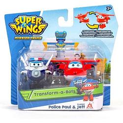 Foto van Super wings set van 2 transform-a-bot transformeerbare miniaturen - 5 cm - jet & paul