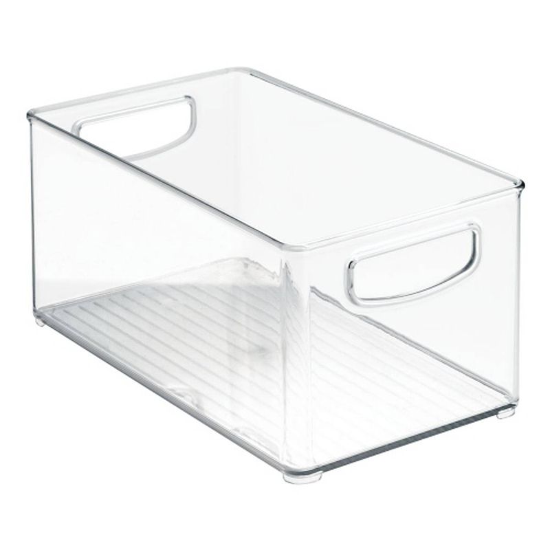 Foto van Idesign - opbergbox met handvaten, 15.2 x 25.4 x 12.7 cm, stapelbaar, kunststof, transparant - idesign kitchen binz