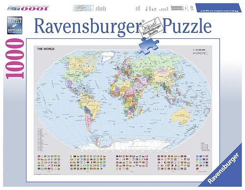 Foto van Ravensburger puzzel staatkundige wereldkaart - 1000 stukjes