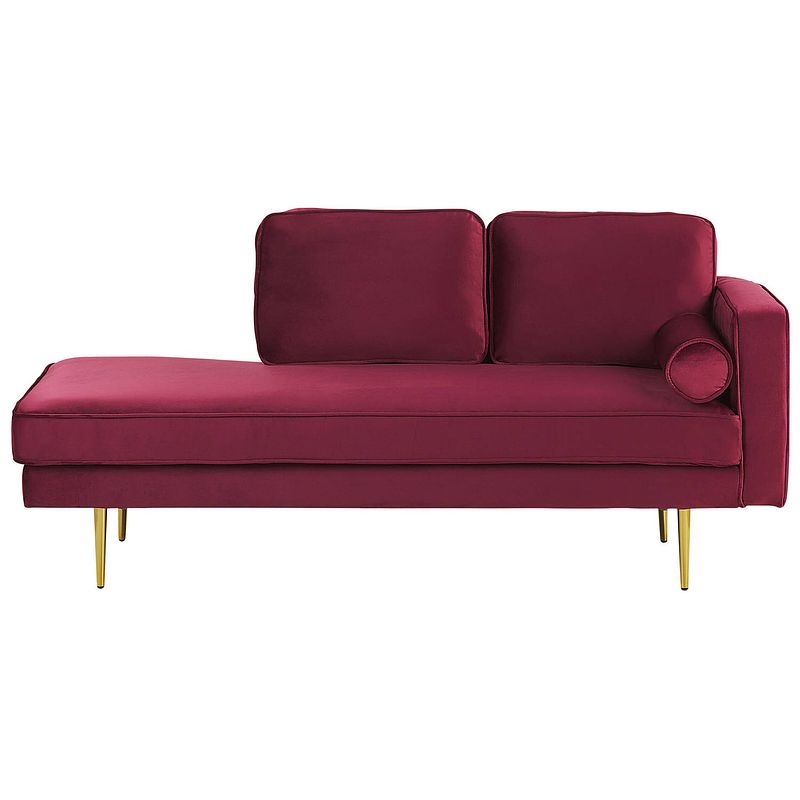 Foto van Beliani miramas - chaise longue-rood-fluweel