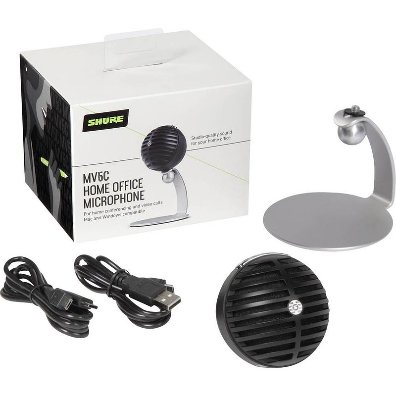 Foto van Shure mv5c-usb usb-microfoon kabelgebonden