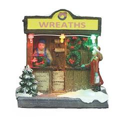 Foto van Stop & look kerstwinkel wreaths 10,5 x 8,5 cm keramiek