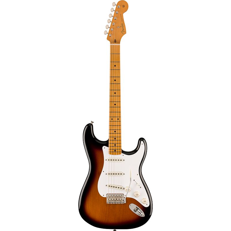 Foto van Fender vintera ii 50s stratocaster mn 2-color sunburst elektrische gitaar met deluxe gigbag