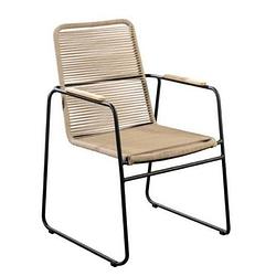 Foto van Yoi - wasabi stackable dining chair alu black/rope natural