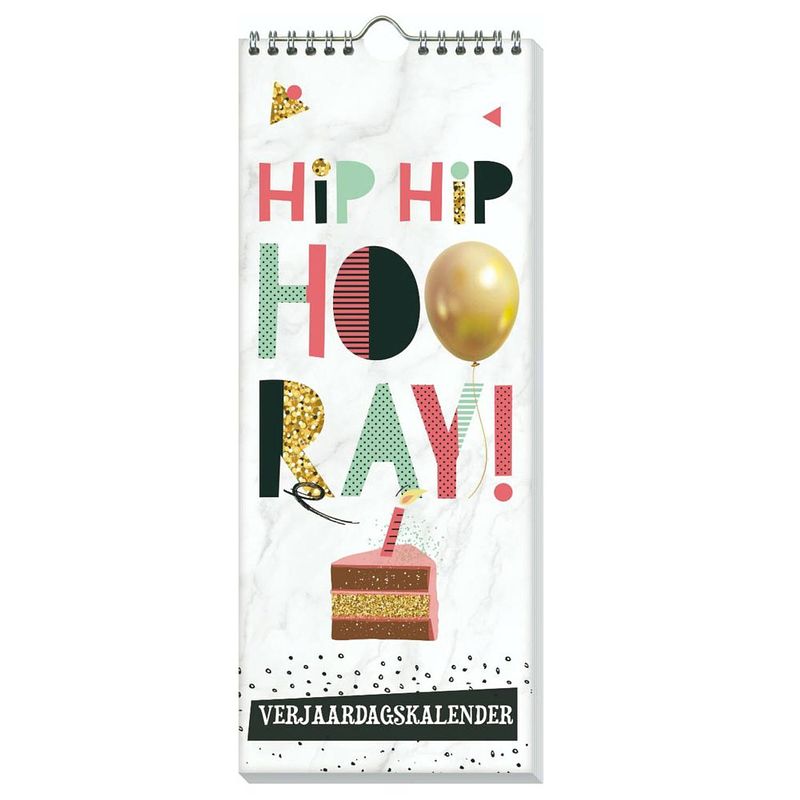 Foto van Hip hip hooray verjaardagskalender - 13 x 32 cm