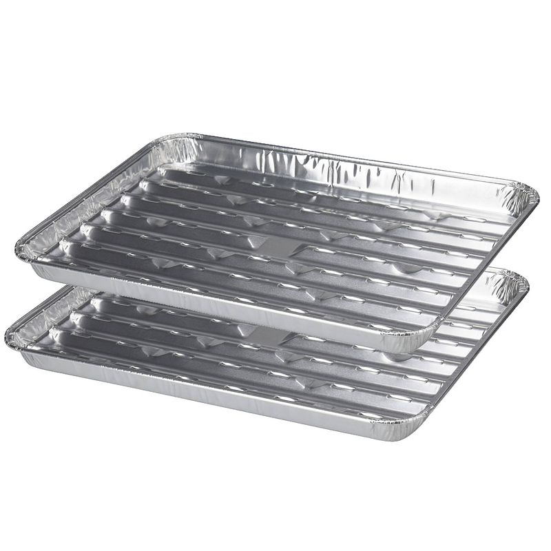 Foto van Set van 8x stuks barbecue grillschalen 36 cm - barbecueroosters