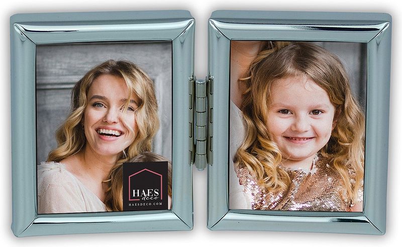 Foto van Haes deco - duo verzilverde fotolijst como voor 2 pasfoto's van 3,5x4,5 cm - dvp12104