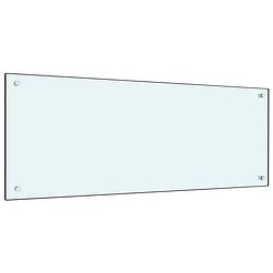 Foto van The living store spatscherm keuken - 100x40 cm - wit - gehard glas