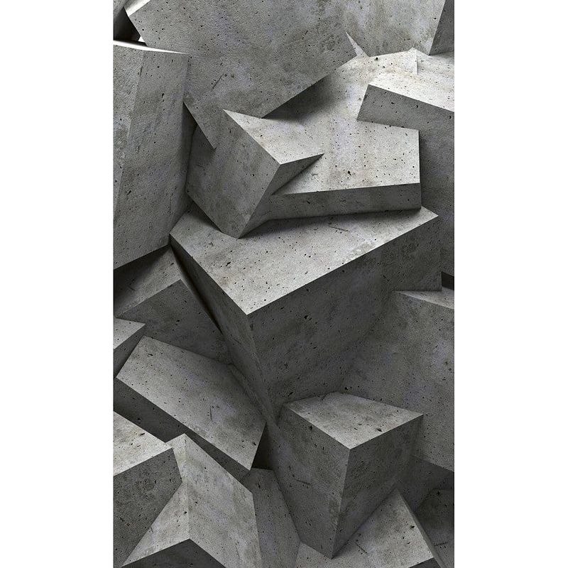 Foto van Dimex concrete cubes vlies fotobehang 150x250cm 2-banen